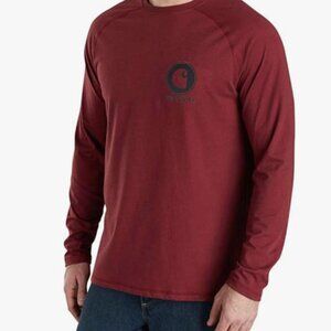 Carhartt Men's Force Cotton Delmont Long Sleeve Graphic T Shirt Red/Brown L